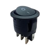 Ayt Ic-133-6 Yuvarlak Siyah 6 Pin On Off Anahtar Aç Kapa Düğme Buton 30.2x24.1 Mm