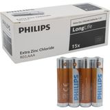 Ayt Philips Longlife Extra Zinc-Carbon İnce Kumanda Kalem Pili AAA (60'Lı Paket)