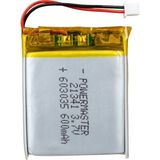 Ayt Powermaster 3.7 Volt 600 Mah Soketsiz Lityum Polimer Şarjlı Pil 6X30X35 mm Akıllı Saat Kulaklık Pili