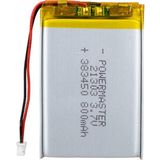 Ayt Powermaster 3.7 Volt 800 Mah Soketsiz Lityum Polimer Şarjlı Pil 3.8X34X50 mm Akıllı Saat Kulaklık Pili