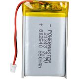 Ayt Powermaster 3.7 Volt 850 Mah Soketsiz Lityum Polimer Şarjlı Pil 8X25X40 mm Akıllı Saat Kulaklık Pili