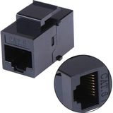 Ayt Powermaster PM-25454 RJ45 Cat6 Dişi Dişi 8p-8c Ara Kaplin Coupler Adaptör Siyah Internet Kablosu Birleştirici Ek - 1