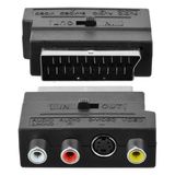 Ayt Scart Adaptör Switch Li In-Out Scart Girişini Soketini Renkli Rca Girişine S Video Soketine Çevirici Dönüştürücü