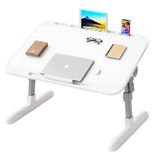 Ayt Sunup SN-29697 Çok Fonksiyonlu Katlanabilir Yatak Koltuk Laptop Masası Yükseklik Ve Açı Ayarlı Beyaz 60X40cm