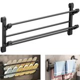 Ayt Sunup SN-30748 Siyah Duvara Monte 65 Cm Çok Amaçlı Pratik Terlik Ayakkabı Ve Havlu Düzenleyici