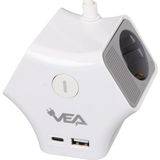 Ayt Vea VE-G903YC 3'lü Priz USB Li Type-C Girişli Çoklu Priz 1.5 Metre Kablolu Uzatma Kablosu 3860 Watt 16 Amper