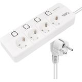 Ayt Vea VE-XMAN104 A Class 4'lü Anahtarlı 1.5 Metre Grup Priz Akım Korumalı Priz 2 USB 4000 Watt 16 Amper Isıya Dayanıklı