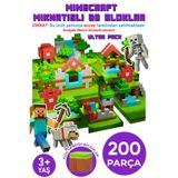 Ay&tel kids wear collections Minecraft Manyetik Küpler - 200 Parça Zeka Geliştirici Blok Oyuncak 3+ Yaş Eğitici Oyuncak Seti