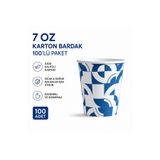 AYTEMON 100 Adet 7 Oz Karton Bardak Tek Kullanımlık Sıcak ve Soğuk İçecek Kahve Bardağı