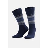 Aytuğ Erkek Kuzu Yünü Lambswool Çizgili Soket Çorap Lacivert
