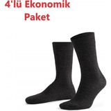 Aytuğ Erkek Modal 4'lü Paket Kışlık Soket Çorap - 40 - 44 - Füme