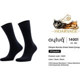 Aytuğ Marka 14001 Dikişsiz Bambu Erkek Çorap 12’li Siyah Soket 41-45 - 41 - 45