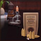 Ayurvedic Backflow Geri Akışlı Şelale Tütsü Konileri Kırmızı Gül Aromalı 10 Adet Koku Hediyelik