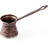 Ayvalı Metal Desenli Cezve No:2 - Kahverengi - 110 ml