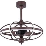 Ayvalık DC Motor Kahverengi - 56 Cm. LED Aydınlatmalı Tavan Vantilatörü