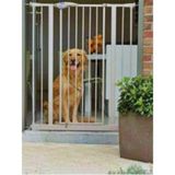 Ayvella Köpek Bariyeri Güvenlik Kapısı 75-85 cm Arası Genişlik 80 cm Yükseklik Metal Köpek Çit Köpek Eğitim Evde Güvenlik - Beyaz