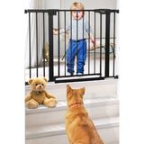 Ayvella Köpek Bariyeri Güvenlik Kapısı 75-96 cm Arası Genişlikte Kullanım Imkanı Metal Çit Köpek Eğitim Evde Güvenlik - Siyah