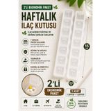 Ayver 2 ADET ŞEFFAF HAFTALIK İLAÇ TAKİP KUTUSU GÜNLER YAZILI SEYAHAT İLAÇ KUTUSU