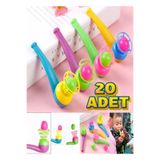 Ayver 20 Adet Saksafon Pipet Top Üfleme Oyunu Popit Eğitici Oyuncak