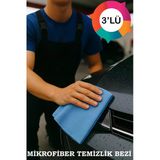 Ayver 3'LÜ MİKROFİBER TEMİZLİK BEZİ RENKLİ KALİTELİ OTO YIKAMA BEZİ CAM BEZİ 40X65