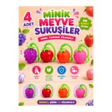 Ayver 4'LÜ MİNİK MEYVELER SUKUŞİ SQUISHY STRES OYUNCAĞI YUMUŞAK OYUNCAK