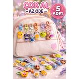 Ayver RENGARENK KAWAİİ CHARM FİGÜRLÜ FERMUAR SÜSÜ ÇANTA SÜSÜ, CÜZDAN SÜSÜ 5'Lİ 10'LU 15'Lİ PAKETLER