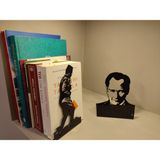 AYYBUU Dekoratif Kitap Tutucu 2'li Set Atatürk Silüet ve Atatürk Büst Temalı - Siyah