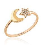 Ayyıldız 14k Gold Taşlı Rose Altın Yüzük