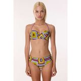 Ayyıldız 4600 Sarı Mor Straplez Bikini Takımı - 42 - Sarı - Mor