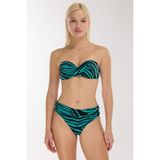 Ayyıldız 4600 Siyah Yeşil Straplez Bikini Takımı - Siyah - Yeşil - 42