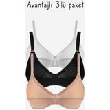 Ayyıldız 556 Renkli 3'lü Sütyen