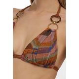 Ayyıldız 5629 Turuncu Üçgen Bikini Takımı - 38 - Turuncu - Mor