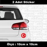 Ayyildiz Bayrak 2 Adet Sticker - Araba Motosiklet Kask Buzdolabi Cam Otomobil Atv Laptop Tablet Duvar Stickeri