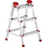Ayyıldız Çift Çıkışlı Katlanabilir Ev Tipi Merdiven 3+3 Basamak Galvanizli - Çok Renkli