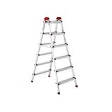 AYYILDIZ Çift Çıkışlı Katlanabilir Ev Tipi Merdiven 6+6 Basamak | Galvaniz Kaplama Profil Merdiven, 150 kg taşıma kapasitesi