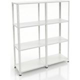 Ayyıldız Raf 31X186X200 cm Ikili Seri Bağlantılı 4 Katlı Modüler Çelik Raf Sistemi – Elektrostatik Fırın Boyalı Çok Amaçlı Depolama ve Ayakkabılık Rafı - Beyaz - RENK