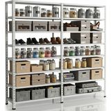 Ayyıldız Raf 31X186X200 cm Ikili Seri Bağlantılı 8 Katlı Modüler Çelik Raf Sistemi – Elektrostatik Fırın Boyalı Çok Amaçlı Depolama ve Ayakkabılık Rafı - Beyaz