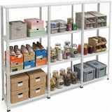 Ayyıldız Raf 31X279X200 cm Üçlü Seri Bağlantılı 4 Katlı Modüler Çelik Raf Sistemi – Elektrostatik Fırın Boyalı Çok Amaçlı Depolama ve Ayakkabılık Rafı - Beyaz