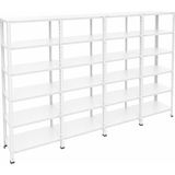 Ayyıldız Raf 31X372X200 cm Dörtlü Seri Bağlantılı 6 Katlı Modüler Çelik Raf Sistemi – Elektrostatik Fırın Boyalı Çok Amaçlı Depolama ve Ayakkabılık Rafı - Beyaz