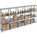 Ayyıldız Raf 31X465X150 cm Dörtlü Seri Bağlantılı 4 Katlı Modüler Çelik Raf Sistemi – Elektrostatik Fırın Boyalı Çok Amaçlı Depolama ve Ayakkabılık Rafı - Gri