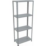 Ayyıldız Raf 31X93X150 cm 4 Katlı Modüler Çelik Raf Sistemi – Elektrostatik Fırın Boyalı Çok Amaçlı Depolama ve Ayakkabılık Rafı - Gri
