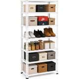 Ayyıldız Raf 31X93X200 cm 7 Katlı Modüler Çelik Raf Sistemi – Elektrostatik Fırın Boyalı Çok Amaçlı Depolama ve Ayakkabılık Rafı - Beyaz