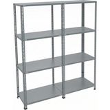 Ayyıldız Raf 43X186X200 cm Ikili Seri Bağlantılı 4 Katlı Modüler Çelik Raf Sistemi – Elektrostatik Fırın Boyalı Çok Amaçlı Depolama ve Ayakkabılık Rafı - Gri