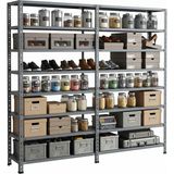 Ayyıldız Raf 43X186X200 cm Ikili Seri Bağlantılı 8 Katlı Modüler Çelik Raf Sistemi – Elektrostatik Fırın Boyalı Çok Amaçlı Depolama ve Ayakkabılık Rafı - Gri