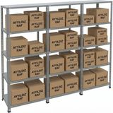 Ayyıldız Raf 43X279X200 cm Üçlü Seri Bağlantılı 5 Katlı Modüler Çelik Raf Sistemi – Elektrostatik Fırın Boyalı Çok Amaçlı Depolama ve Ayakkabılık Rafı - Gri