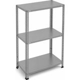 Ayyıldız Raf 43X93X100 cm 3 Katlı Çelik Raf Sistemi | Elektrostatik Boyalı Metal Depolama ve Teşhir Rafı | Çok Amaçlı Kullanım - Gri - RENK