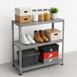 Ayyıldız Raf 43X93X150 cm 3 Katlı Çelik Raf Sistemi | Elektrostatik Boyalı Metal Depolama ve Teşhir Rafı | Çok Amaçlı Kullanım - Gri - RENK