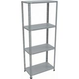 Ayyıldız Raf 43X93X150 cm 4 Katlı Modüler Çelik Raf Sistemi – Elektrostatik Fırın Boyalı Çok Amaçlı Depolama ve Ayakkabılık Rafı - Gri