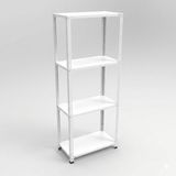 Ayyıldız Raf 43X93X200 cm 4 Katlı Modüler Çelik Raf Sistemi – Elektrostatik Fırın Boyalı Çok Amaçlı Depolama ve Ayakkabılık Rafı - Beyaz