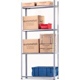 Ayyıldız Raf 43X93X200 cm 4 Katlı Modüler Çelik Raf Sistemi – Elektrostatik Fırın Boyalı Çok Amaçlı Depolama ve Ayakkabılık Rafı - Gri